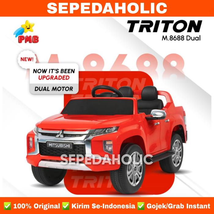 Gambar Mobil Aki TRITON PMB 8688 DUAL (2 GEARBOX) Remote Control Mainan Anak - Biru dari Sepedaholic undefined 5 Tokopedia