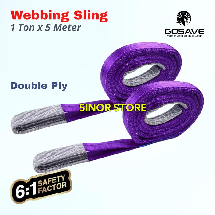 Gambar WEBBING SLING SAFETY 1 Ton x 5 Meter Tali Pengikat Pengangkat dari SINOR Store undefined Tokopedia