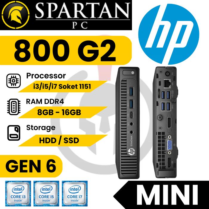 HP EliteDesk 800 G2 Desktop Mini PC Tiny Core i3 i5 i7 Gen Micro  Core i3 6100T, 8GB SSD 512GB