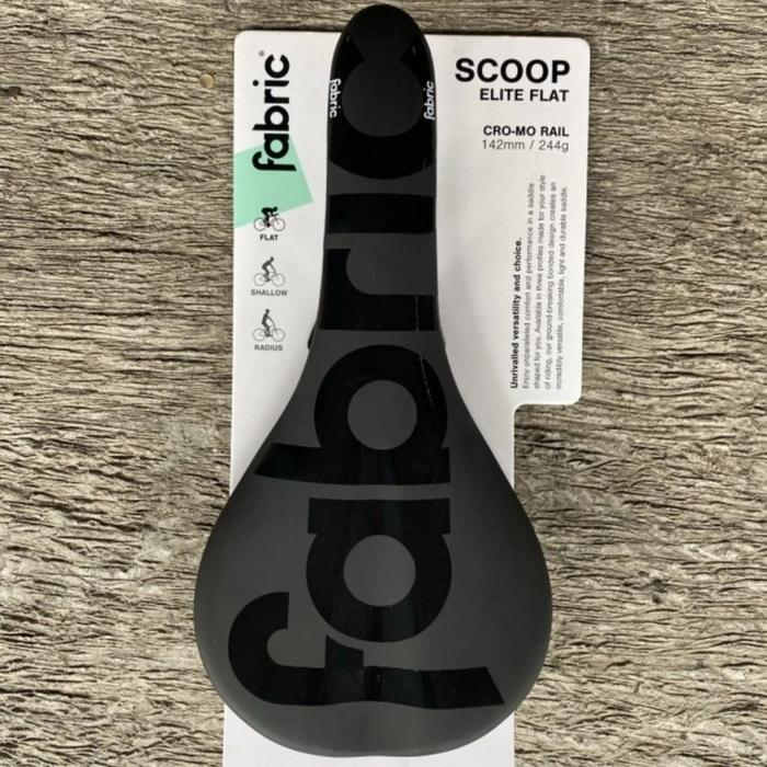 Jual sadel sepeda Saddle Scoop Fabric 142mm Cro-mo Rail elite Flat