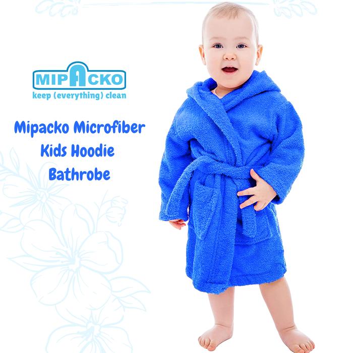 Gambar Mipacko Kimono Mandi Anak Microfiber - Tangan Pendek Hoodie - Biru, XXS dari Mipacko Microfiber undefined Tokopedia