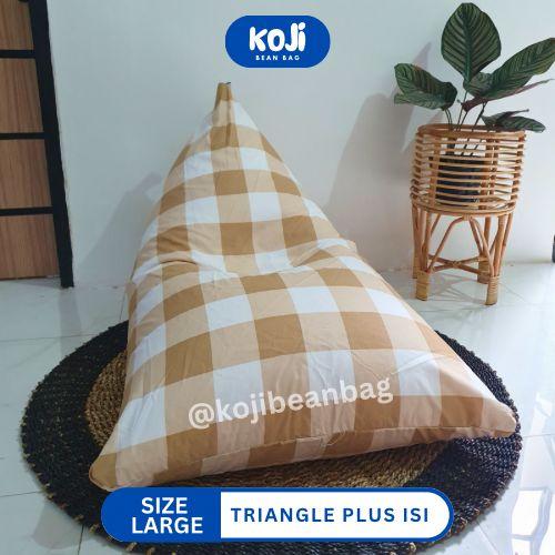Gambar BEAN BAG TRIANGLE SIZE DEWASA - BEANBAG TERMASUK ISI - KATUN ADEM - Emily Cream dari KojiBeanBag undefined Tokopedia