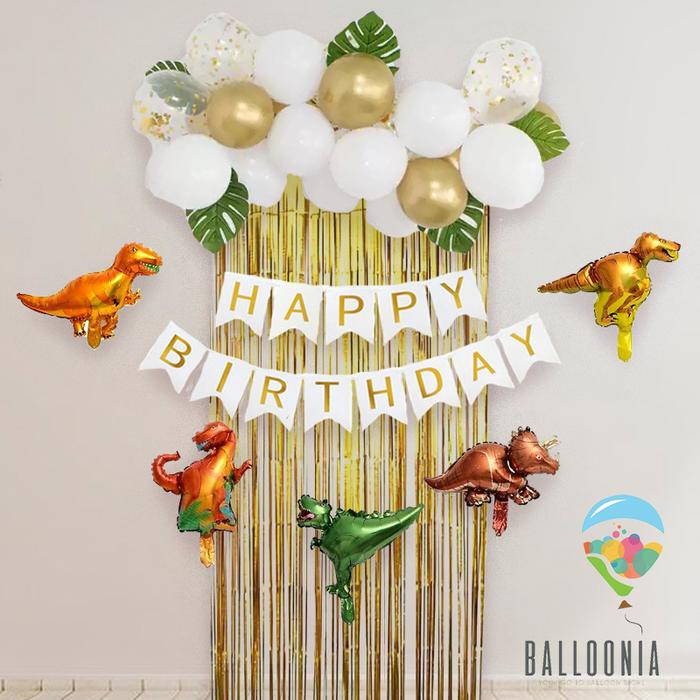 Gambar Paket Dekorasi Simple Chain Karakter / Balon Foil Ulang Tahun Birthday - UNICORN HEAD JB dari Balloonia undefined 3 Tokopedia