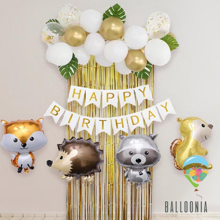 Gambar Paket Dekorasi Simple Chain Karakter / Balon Foil Ulang Tahun Birthday - UNICORN HEAD JB dari Balloonia undefined 5 Tokopedia