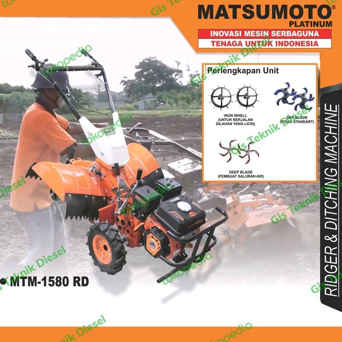 Jual MESIN CULIVATOR TRAKTOR MINI RIDGER MATSUMOTO MTM-1580 RD BENSIN ...