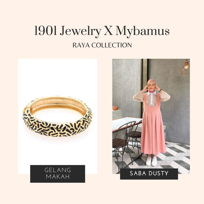 Gambar 1901 Jewelry X Mybamus Saba Dress with Gelang Makah Lapis Emas - Dusty dari Mybamus undefined Tokopedia