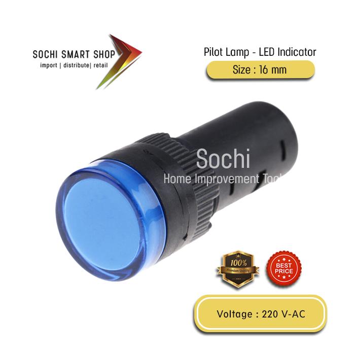 Gambar Pilot Lamp - Lampu Indikator Panel listrik - LED 16 mm 220 Volt AC - Biru dari Sochi Smart Shop undefined Tokopedia