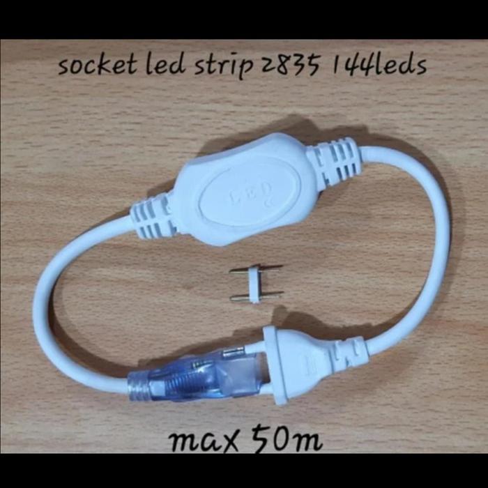 Jual SOCKET LED STRIP SELANG 2835 SOKET COLOKAN 2 JALUR 220V ANTI ...