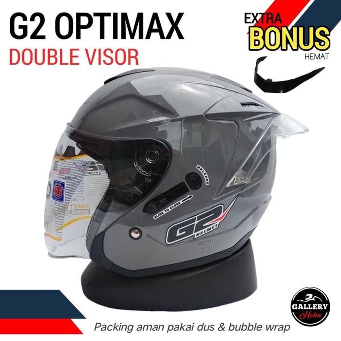 Gambar HELM HALF FACE G2 OPTIMAX SOLID SPOILER | MODEL INK DYNAMIC - gryglos+spoiler, L dari Galleryhelm undefined Tokopedia