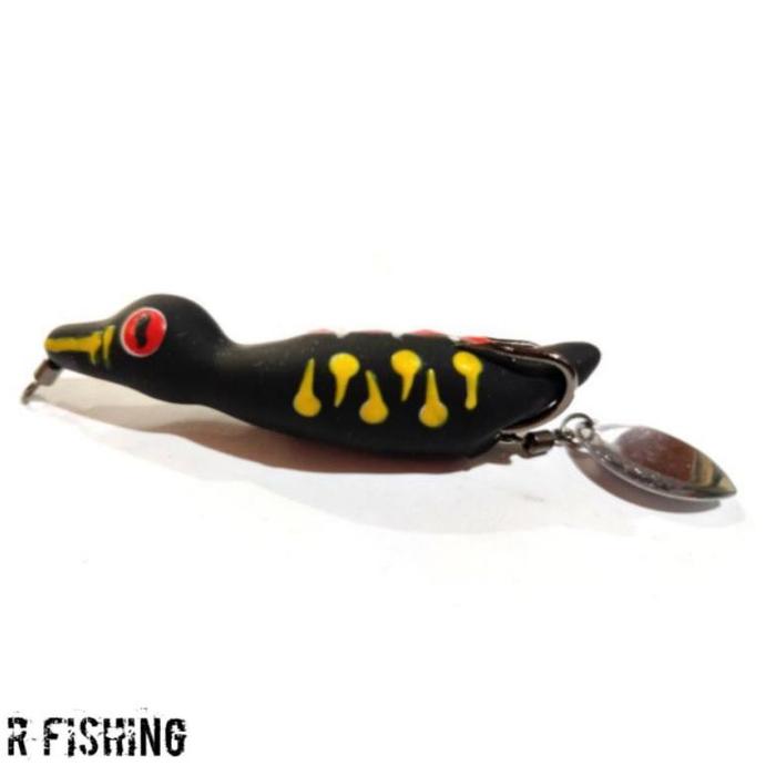 Gambar SOFT FROG PANJANG 7,5CM BODY KECIL KL LURE || UMPAN CASTING IKAN GABUS - Hitam dari hikmaastore undefined Tokopedia