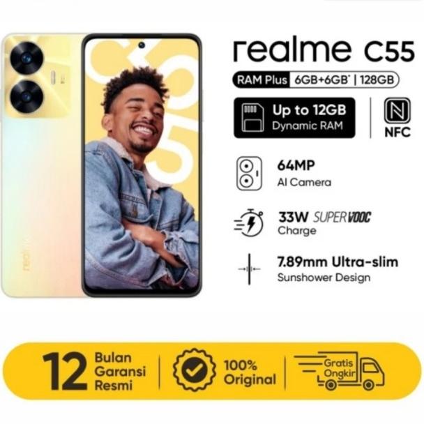 Gambar Realme C55 ram 6+6/128 Gb garansi resmi bisa kredivo - jingga dari Salam phone undefined Tokopedia