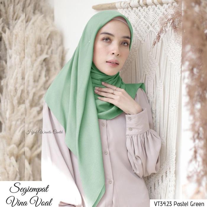 Gambar Hijabwanitacantik - Segi Empat Vina Voal | Hijab Segi Empat Premium - Pastel Green dari Wish New Auto undefined Tokopedia