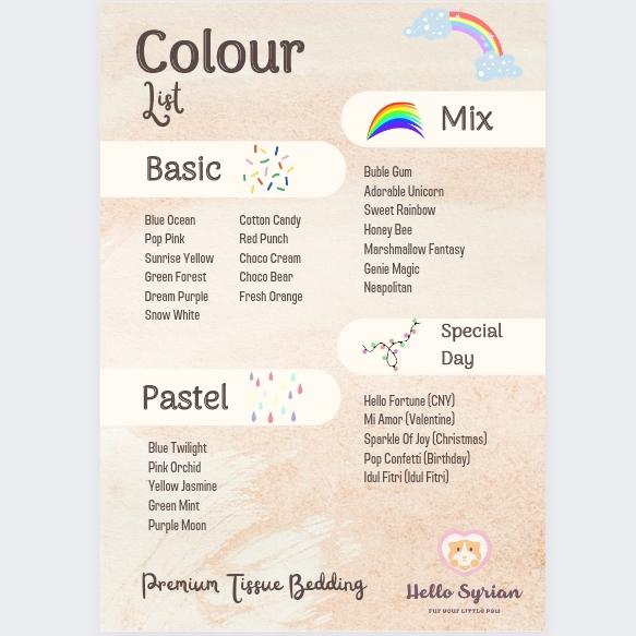 Gambar Paket 1 Lusin - 12 pcs - Handmade Tissue Bedding - Serbuk Hamster - Request Warna dari Hello Syrian undefined Tokopedia