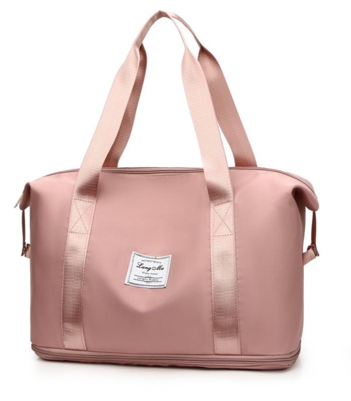 Gambar Tas Travel Lipat Travel Fold Bag Waterproof Koper Organizer - Merah Muda dari The Uncle Jack Shop undefined Tokopedia