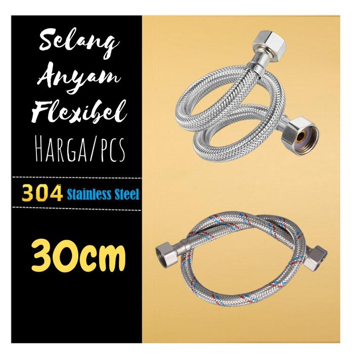 Gambar Selang Anyam Flexible Toilet / Selang Air Fleksibel Anyam / Selang anyam ekonomis 100cm - 30cm dari Mitrajayaabadi_NEW undefined Tokopedia