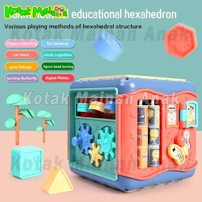 Gambar Mainan Edukasi Anak 7 in 1 Shape Box Wisdom Hexahedral Melatih Bayi dari Kotak Mainan Anak undefined Tokopedia