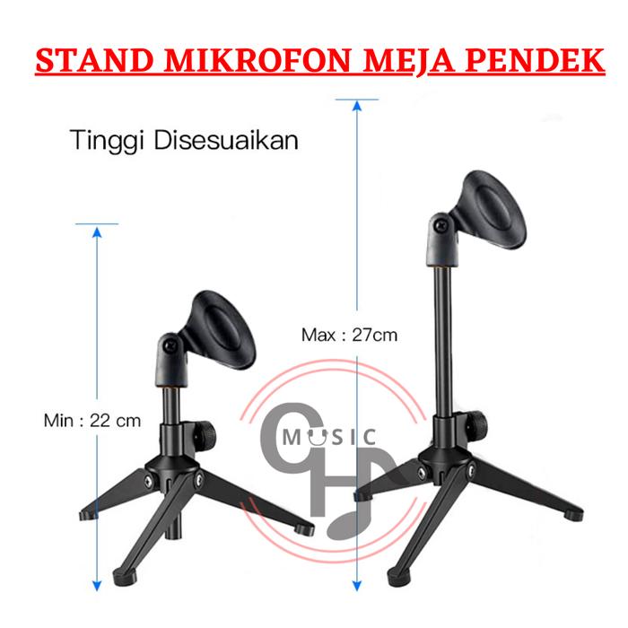 Gambar stand mic microphone meja pendek - KAKI 3 dari CH MUSIC undefined Tokopedia