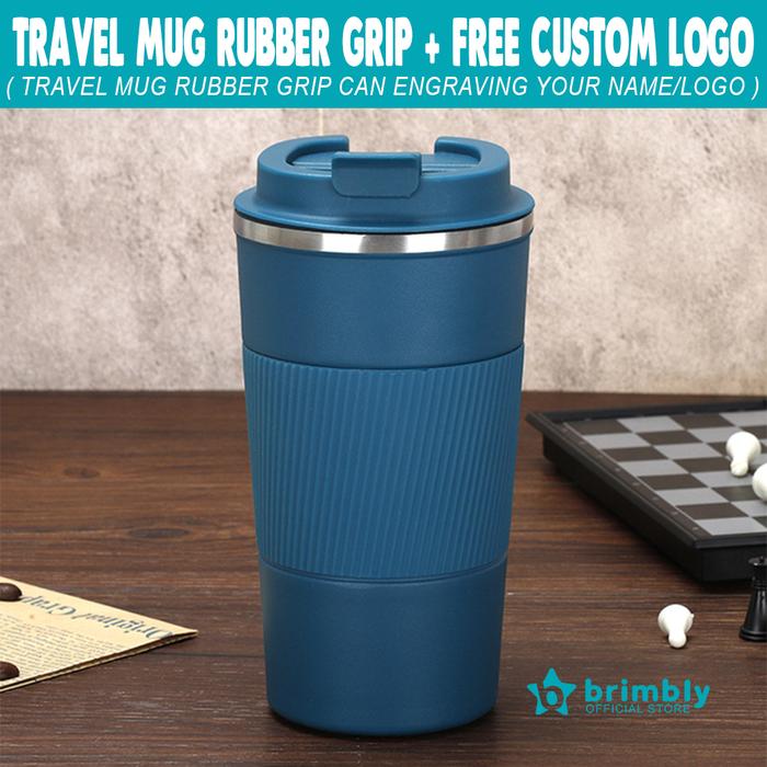Gambar travel mug coffee + FREE CUSTOM GRAFIR LOGO | Tumbler Mug gelas - Biru dari Brimbly Grafir Custom undefined Tokopedia