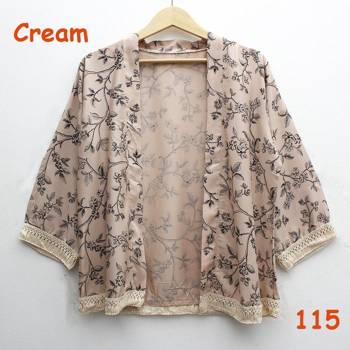 Gambar cardigan outter kimono katun batik motif tribal Etnic bohemian BOHO - cream dari Jumani Fashion Shop(JFS) undefined Tokopedia