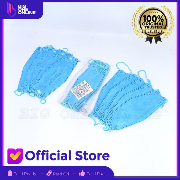 Gambar Masker KF94 4ply, Convex Mask, Masker Korea 4 Ply, Masker 4D Plusmed - KF94 3ply Biru dari Big One Online undefined Tokopedia