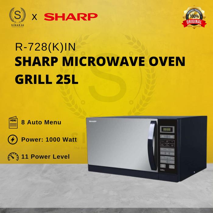 Gambar SHARP MICROWAVE OVEN GRILL 25 L R 728 IN - Hitam dari sinar66.id Kota Tangerang Tokopedia