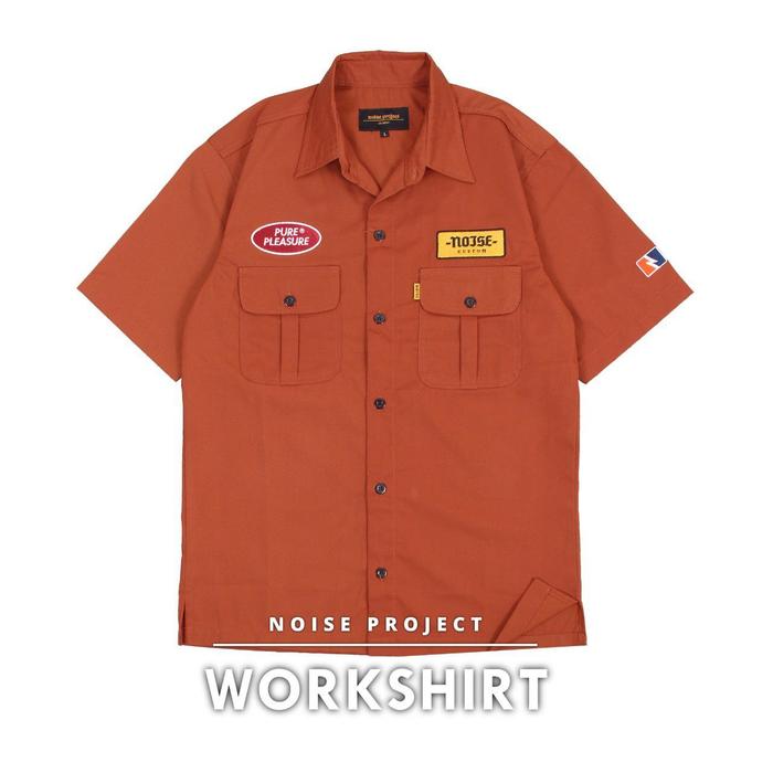 Gambar Workshirt - Kemeja Pendek / Baju Kerja Lapangan Unisex ORIGINAL - Merah Bata, L dari Maddenim undefined Tokopedia