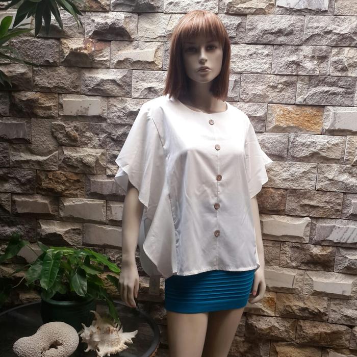 Gambar baju atasan fashion wanita blouse - Putih dari New Kaela, Sabana & Jo undefined Tokopedia