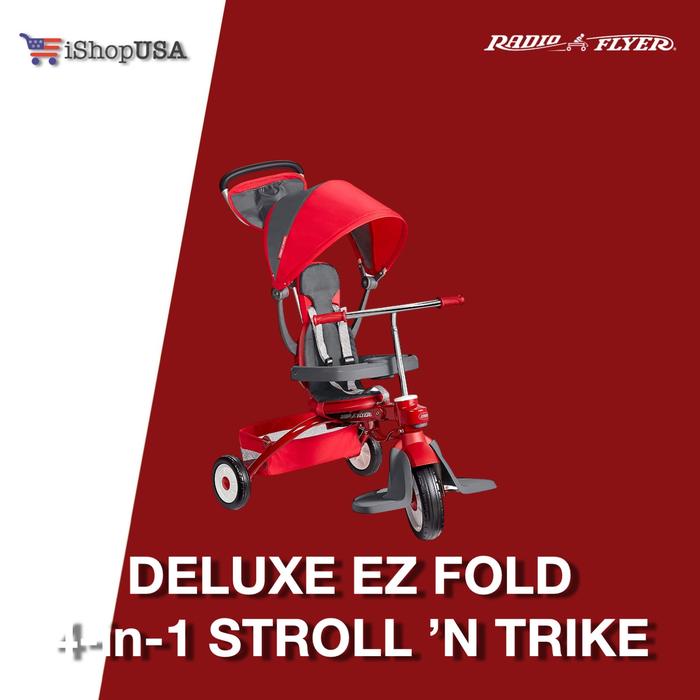 Gambar Radio Flyer Deluxe EZ Fold 4-in-1 Stroll 'N Trike Toddler Ages 1 - 5 dari Real iShopUSA undefined Tokopedia