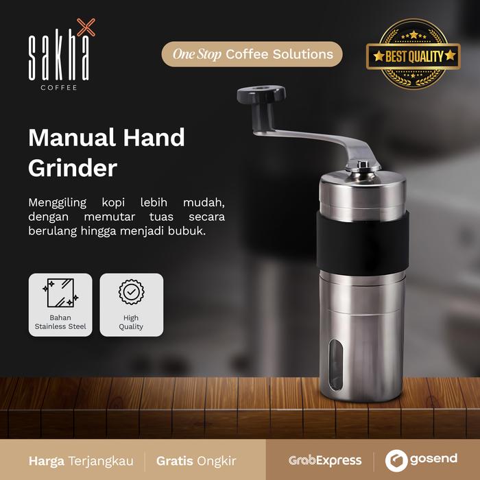 Gambar Coffee Grinder Manual Alat Penggiling Biji Kopi Bean Stainless Steel - Grinder Kopi dari Sakha Coffee Roastery undefined Tokopedia