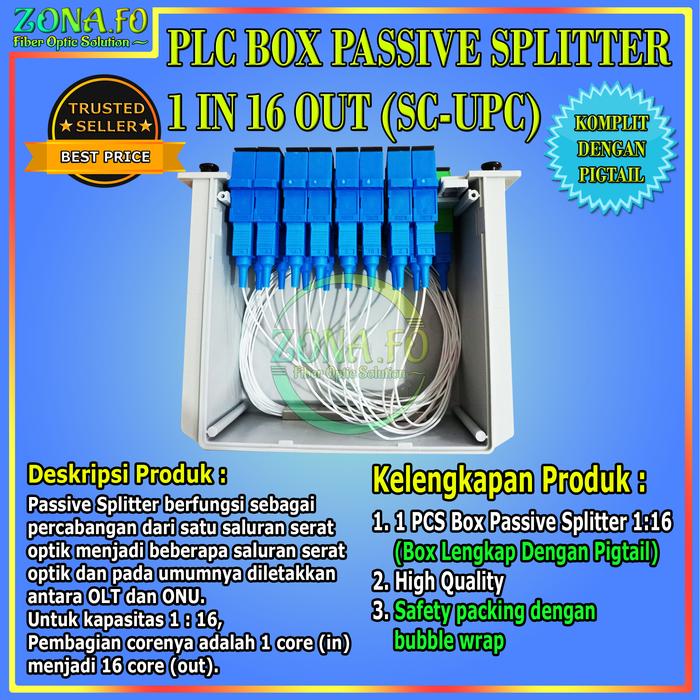 Module Splitter Optik Promo Passive Splitter PLC BOX FO 1:16 SC UPC Fiber Optik Pasif Spliter ...