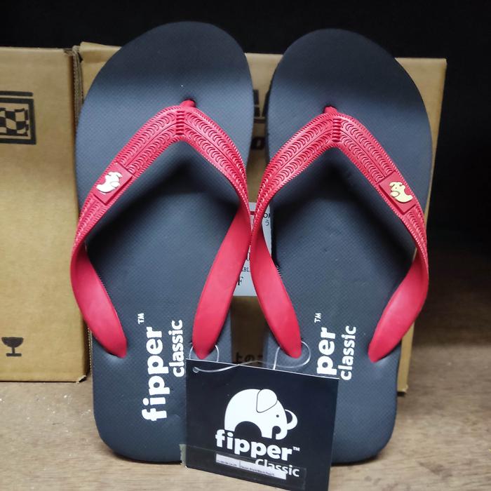 Gambar Sandal Fipper Pria Wanita Classic - Hitam Merah, 8 dari Excess Store undefined Tokopedia