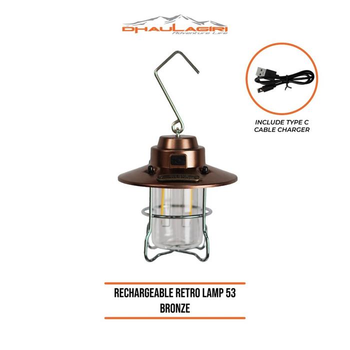 Gambar Lampu Camping Dhaulagiri Rechargeable Retro Lamp 53 - Bronze dari Kayak Outdoor undefined Tokopedia