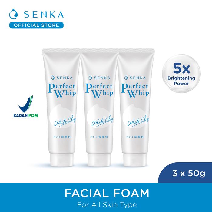 Gambar [Triple Pack] SENKA Perfect White Clay Facial Foam 50gr (SG) dari Senka by FineToday undefined Tokopedia