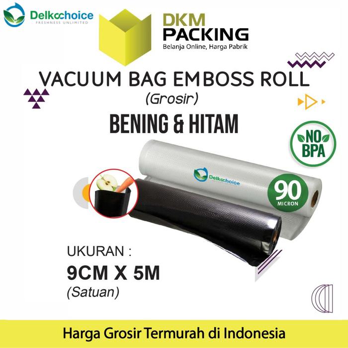 Gambar Vacuum Makanan EMBOSS ROLL 9x500cm Plastik Vakum BINTIK BENING - Hitam dari dkm packing undefined Tokopedia