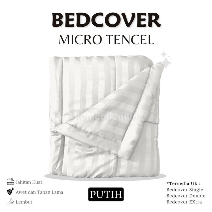 Gambar Konico Bedcover Single / Double bahan MICRO TENSEL (tanpa Sprei) VOL 1 - Putih, BCS dari Konico Bedding undefined Tokopedia