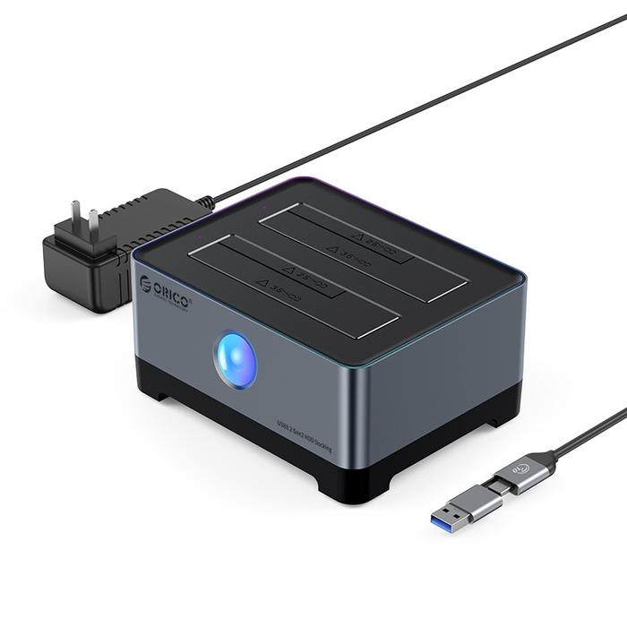 Jual Docking ssd hdd orico bay sata type-c RGB 5528c3