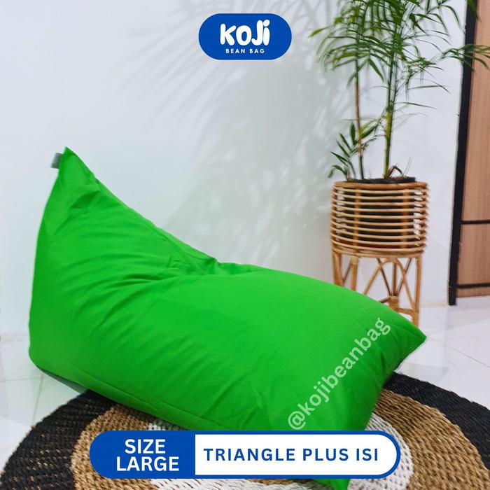 Gambar BEAN BAG TRIANGLE WATERPROOF - BEANBAG PLUS ISI SIZE DEWASA - hijau fuji, L dari KojiBeanBag undefined Tokopedia