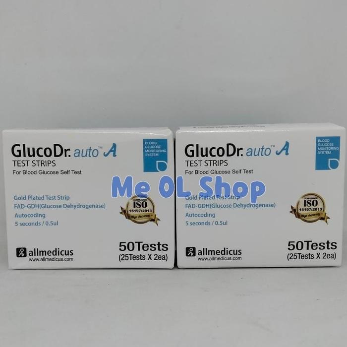 Gambar STRIP GLUCO DR ISI 25 ISI 50 GLUCODR STRIP BIOSENSOR TEST STRIP GULA - BIRU-AUTOCHECK dari Me OL Shop undefined Tokopedia