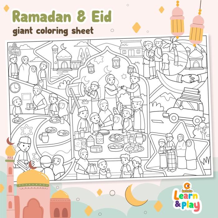 Gambar RAMADAN JUMBO COLORING SHEET LEMBAR MEWARNAI BESAR GIANT POSTER - Ramadan & Eid dari katoto undefined Tokopedia