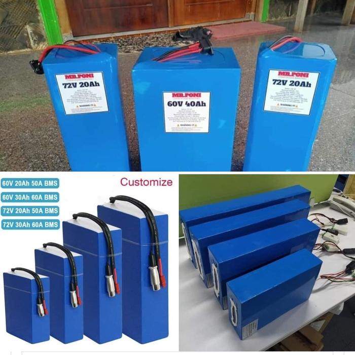Battery Pack Custom Lithium Lifepo4 12V/24V/36V/48V/60V/72V Kapasitas 15Ah/25Ah/50Ah/100Ah With BMS High Performance - 25Ah, 12V