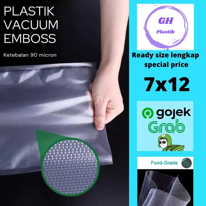 Gambar plastik vacum embos 7x12 plastik vacum, plastik vacum makanan dari GH Plastiik undefined Tokopedia
