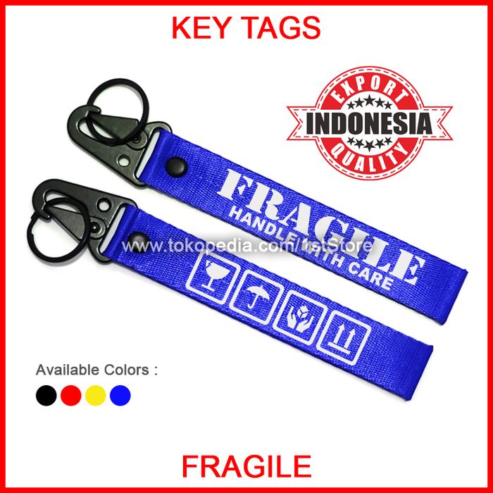 Gambar Gantungan Kunci Fragile Key Chain Unik Logo Tag Lanyard Strap Keychain - Biru dari The 1st Store undefined Tokopedia