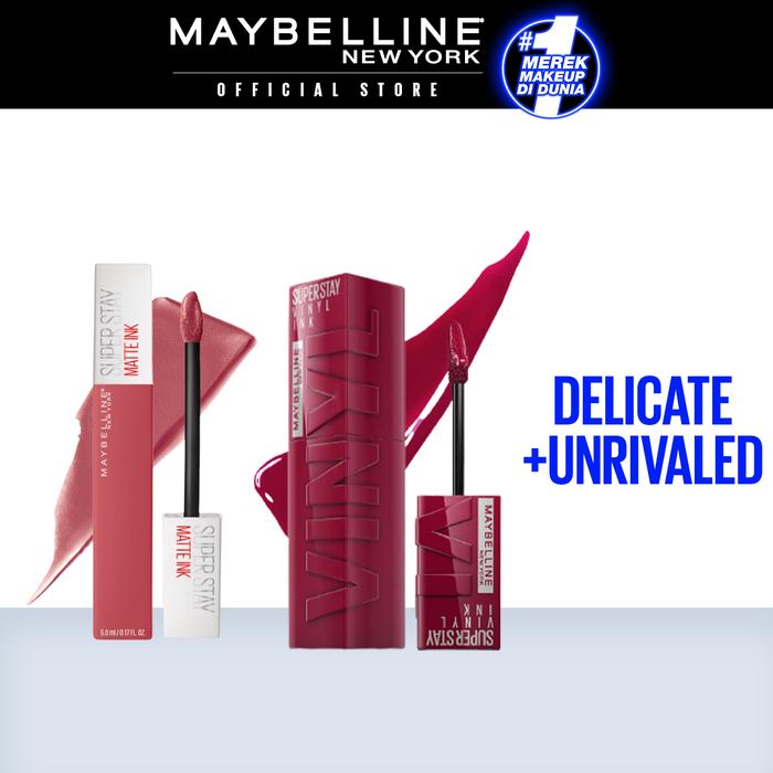 Gambar [Ombre Set] Maybelline Superstay Vinyl + Matte Ink - Delicate+Unriva dari Maybelline Official Shop undefined Tokopedia