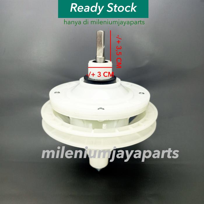 Gambar Gearbox Mesin Cuci 2 Tabung as Kotak 3.5 cm / Gear Box Pencuci Sanken - AS 3,5 CM dari Milenium Sparepart undefined Tokopedia