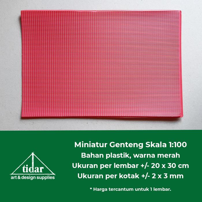 Gambar Plastik Tekstur Timbul - Motif Genteng - Miniatur Atap Merah Skala - 1:100 dari Tidar Art & Design Supplies undefined Tokopedia
