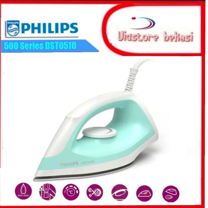 Gambar SETRIKA PHILIPS DST0510 / DST 0510 [350 WATT / ANTI LENGKET] 100% ORI - Hijau dari VIDSTORE BEKASI undefined Tokopedia