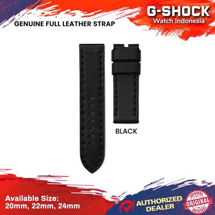 Gambar Tali Kulit Jam Tangan Handmade Full Leather Strap Ukuran 20mm 22mm - Black, 20mm dari G-Shock Watch Indonesia undefined Tokopedia