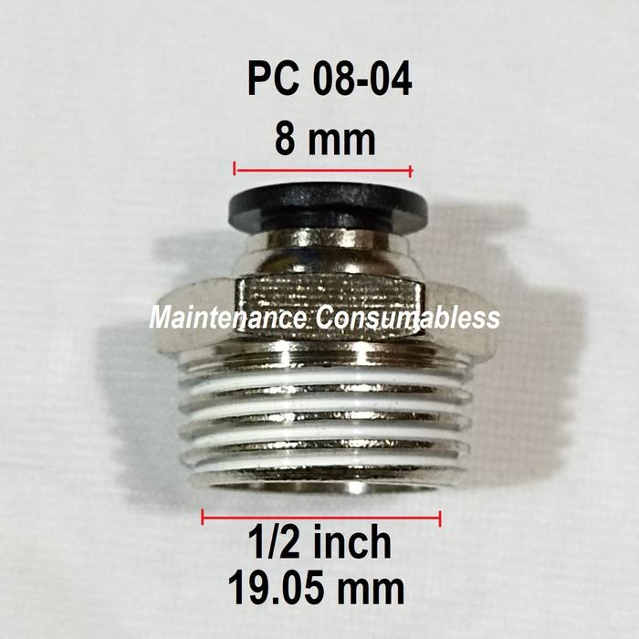 Gambar PC8-04, PC8-03, PC8-02 , PC8-01 , PC8-M5 fitting pneumatic selang 8mm - PC8-04 dari maintenance consumabless BTH undefined Tokopedia