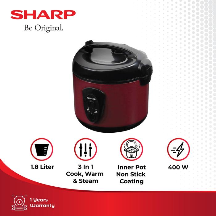 Gambar SHARP | KS-N18MG-RD/SL Rice Cooker - Merah dari SHARP OFFICIAL STORE KUDUS Kab. Kudus Tokopedia
