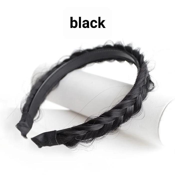 Gambar BAJUKIDDIE BANDO BRAID AKSESORIS WANITA KEPANG RAMBUT KOREA IMPORT WIG - Basic Black dari bajukiddie undefined Tokopedia